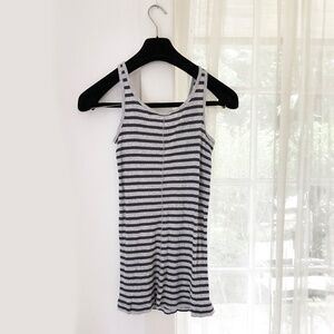 Vince / Revolve, Ribbed Tank, Heather Gray Navy Stripes,  / Size M